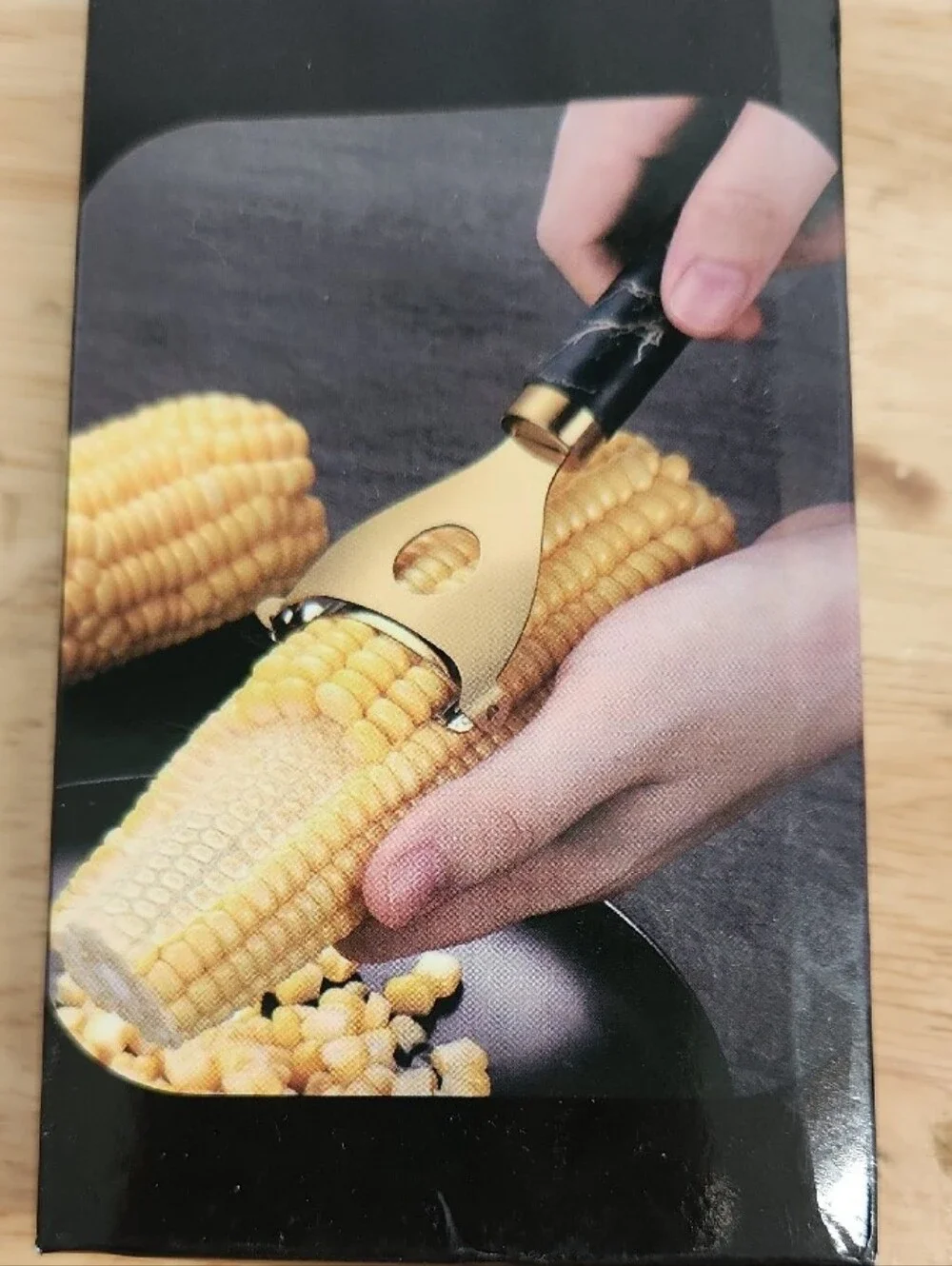 Corn Peeler with Black Marble Handle